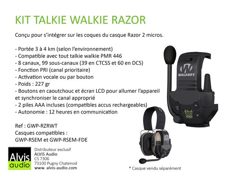 Fiche Kit Talkie Razor Razor 