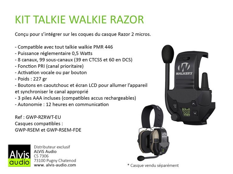 Fiche Kit talkie-walkei razor