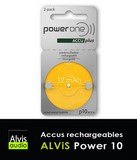 Piles auditives rechargeables ALVIS T 10 Piles auditives rechargeables ALVIS T 10